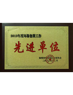 2013年度環(huán)保包裝工作先進單位